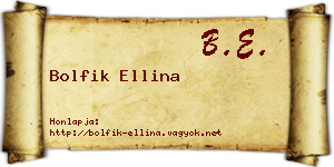 Bolfik Ellina névjegykártya